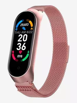 Смарт-часы BandRate Smart BRSM66BRGWB с датчиком кислорода в крови, фитнес-трекером, трекером сна, Розовый