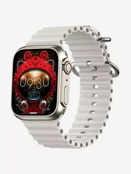 Смарт-часы BandRate Smart BRSZ59ULTRASGR с NFC, фитнес-трекером, калькулятором, Белый