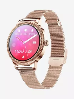 Смарт-часы CheckME Smart CMSAK38GGWB с шагомером, тонометром, пульсометром, Золотой