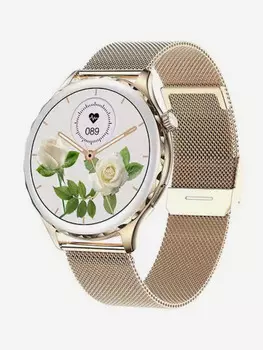 Смарт-часы CheckME Smart CMSAK43GG с хронографом, шагомером, измерением кислорода в крови, фитнес-трекером, Золотой