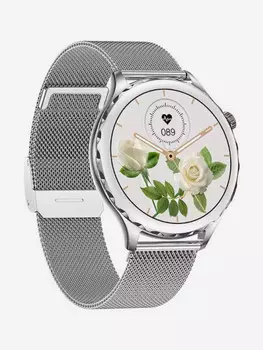 Смарт-часы CheckME Smart CMSAK43SS с хронографом, шагомером, измерением кислорода в крови, фитнес-трекером, Серебряный