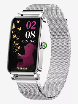 Смарт-часы CheckME Smart CMSZX19SS с шагомером, пульсометром, счетчиком калорий, Серебряный