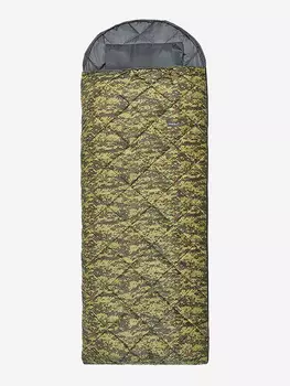 Спальный мешок Фрегат (300) с ультразвуковой стежкой и подголовником, камуфляж, ширина 85 см, Зеленый