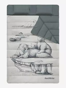 Спальный мешок Naturehike двухместный с подушкой NH21MSD06 Полярный медведь, Серый