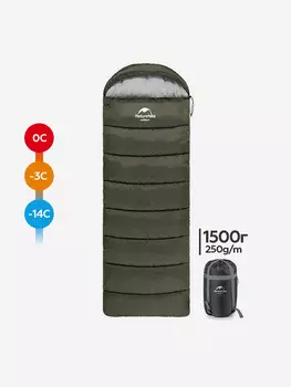 Спальный мешок Naturehike U250S зеленый, Зеленый