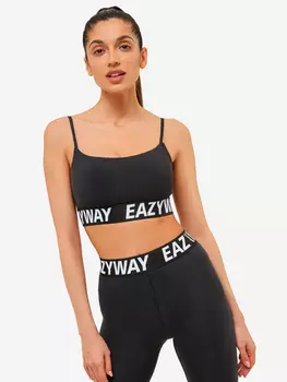 Спортивное бра средней поддержки без чашек EAZYWAY, Черный