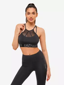 Спортивное бра средней поддержки для занятий всеми видами спорта EAZYWAY, Черный