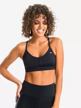 Спортивное бра средней поддержки на тонких бретелях EAZYWAY, Черный