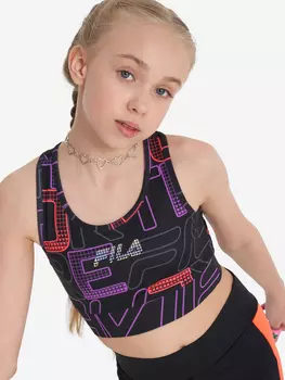Топ бра спортивный для девочек FILA, Черный