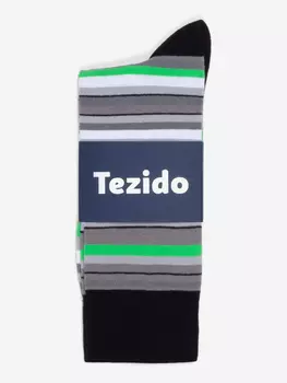 Стильные мужские носки Tezido полосками, Зеленый