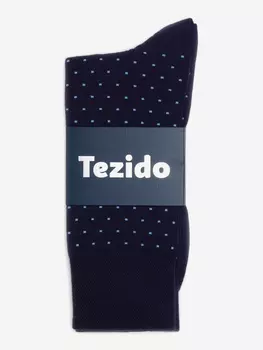 Стильные мужские носки Tezido с горошинами синие, Синий