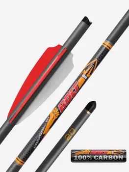 Стрела арбалетная карбоновая Centershot Bolt 20", оперение Q2i Fusion X-2 3", латунный инсерт (3шт.), Черный