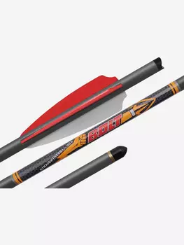 Стрела арбалетная карбоновая Centershot Bolt 22", оперение Q2i Fusion X-2 3", латунный инсерт, Черный
