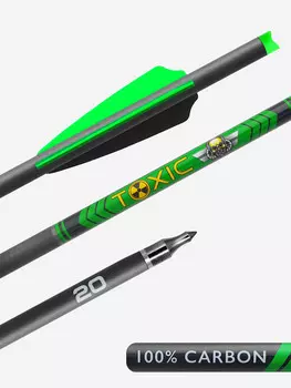 Стрела арбалетная карбоновая Centershot Toxic Carbon 20" Half Moon Nock (6шт.), Черный