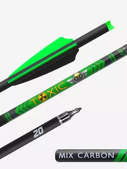 Стрела арбалетная микс карбон Centershot Toxic 20" Half Moon Nock (6шт.), Черный