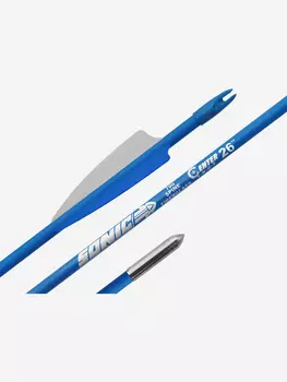 Стрела лучная фибергласс Centershot Sonic 26" оперение Parabolic 3" синяя, Синий