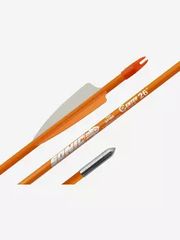 Стрела лучная фибергласс Centershot Sonic 26" оперение Parabolic 3" оранжевая, Оранжевый