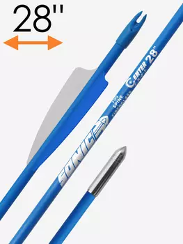 Стрела лучная фибергласс Centershot Sonic 28" оперение Parabolic 3" синяя (12шт.), Синий
