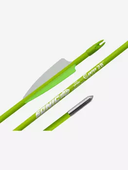 Стрела лучная фибергласс Centershot Sonic 28" оперение Parabolic 3" зеленая, Зеленый