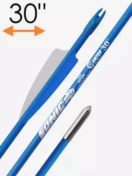 Стрела лучная фибергласс Centershot Sonic 30" оперение Parabolic 3" синяя (12шт.), Синий