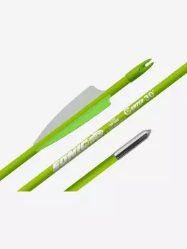 Стрела лучная фибергласс Centershot Sonic 30" оперение Parabolic 3" зеленая, Зеленый