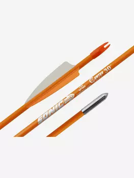 Стрела лучная фибергласс Centershot Sonic 30" оперение Parabolic 3" оранжевая, Оранжевый