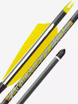 Стрела лучная карбоновая Centershot Anarchy 500 натуральное оперение (6шт.), Черный