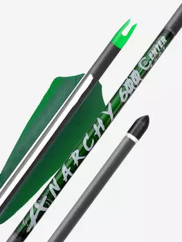 Стрела лучная карбоновая Centershot Anarchy 600 натуральное оперение (6шт.), Черный