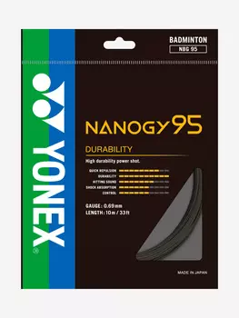 Струна для бадминтона Yonex Nanogy 95 (10м.) (Graphite), Серый