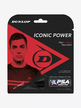 Струна для сквоша Dunlop ICONIC POWER 18G BLACK 10M SET (10метров), Черный