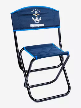 Стул складной Адмирал средний сталь 22 мм, цвет синий Кедр, Синий