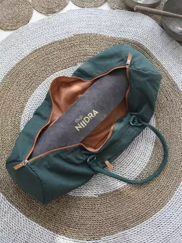 Сумка спортивная NiiDRA, ширина 80 см, материал — хлопок, Зеленый