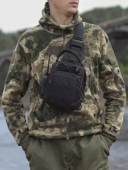 Сумка тактическая через плечо 6 литров, Черный