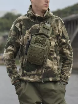 Сумка тактическая через плечо 6 литров, Зеленый