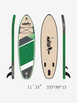 Sup-доска Hunterboard ACTIVE 11', 335х89х15 см, Green/Wood, Бежевый