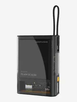 Сверхбыстрый блок питания 20000 мАч KEEPHONE Ultra Fast / Повербанк PD 65W для телефона, iPad, ноутбука, 3 выхода, Черный