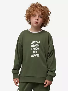 Свитшот из футера с принтом для мальчиков TOTTI KIDS, Зеленый