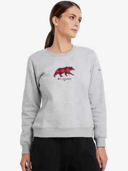 Свитшот женский Columbia Hart Mountain II Graphic Crew, Серый