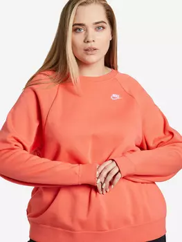 Свитшот женский Nike Sportswear Essential, Plus Size, Оранжевый, размер 56-58