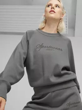Свитшот женский PUMA Classics+ Relaxed Crew, Серый