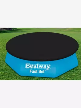 Тент для бассейнов с надувным бортом Bestway 58032 Fast Set 244 см (d 280 см), Черный
