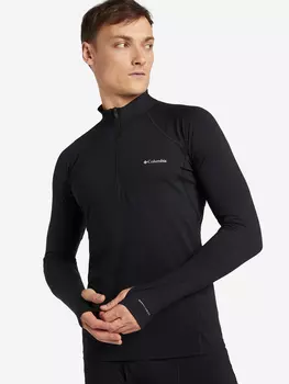 Термобелье верх мужское Columbia Midweight Stretch Long Sleeve Half Zip, Черный, размер 46