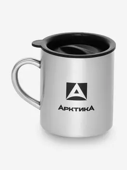 Термокружка невакуумная с двойными стенками, с крышкой для защиты от пыли, объем 300 мл., Серебряный
