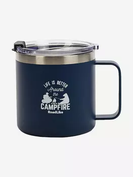 Термокружка RoadLike Camp 415мл, синий, Черный