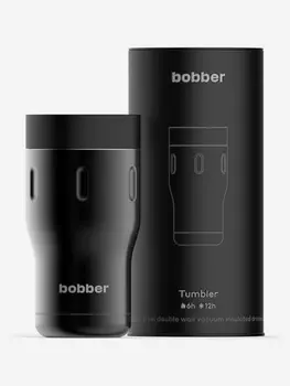 Термокружка вакуумная BOBBER Tumbler 350 мл, крышка 360, тепло до 6 часов, черный, Черный