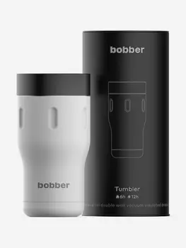 Термокружка вакуумная BOBBER Tumbler 350 мл, крышка 360, тепло до 6 часов, белый, Белый