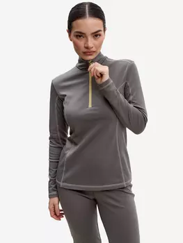 Термолонгслив женский Chalka влагоотводящий с молнией, Серый