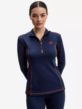 Термолонгслив женский Chalka влагоотводящий с молнией, Синий