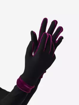 Термоперчатки для фигурного катания с бархатом IceDress, Черный