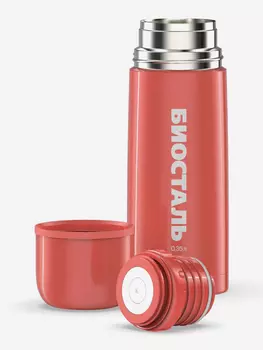 Термос Биосталь Flr 350 мл, пробка с кнопкой, Красный